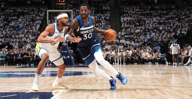 photo julius randle a joué un grand rôle dans la victoire des wolves contre les warriors ce jeudi en playoffs. © jesse d. garrabrant / getty images via afp