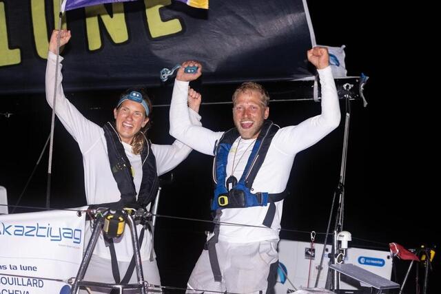 La Russe Irina Gracheva et Romain Bouillard ont terminé deuxièmes de la Transat Paprec, à bord de \ photo la russe irina gracheva et romain bouillard ont terminé deuxièmes de la transat paprec, à bord de \\
