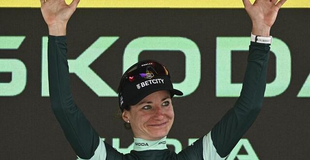 photo marianne vos, ici au tour de france, a remporté la sixième étape du tour d’espagne féminin. © julien de rosa / afp