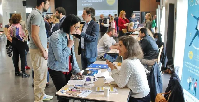 photo  la première journée de l’entrepreneuriat sabolien avait connu un succès, en mai 2024, salle madeleine-marie, à sablé-sur-sarthe.  &copy;  archives ouest-france 