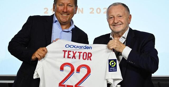 photo john textor et jean-michel aulas lors de la vente de l’ol, le 21 juin 2022. © olivier chassignole / afp