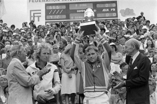 Bjorn Borg lors de sa victoire à Roland-Garros, le 8 juin 1980. AFP photo bjorn borg lors de sa victoire à roland-garros, le 8 juin 1980. © afp