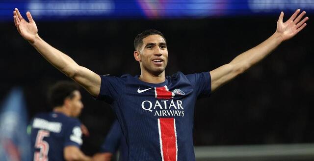 photo buteur face à arsenal en demi-finale de la ligue des champions, achraf hakimi a été laissé au repos par le psg jusqu’à mercredi. © franck fife / afp