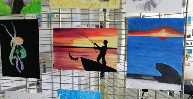 photo  exposition 2024 de l’atelier- dessin peinture de l’association aslc.  &copy;  le maine libre 