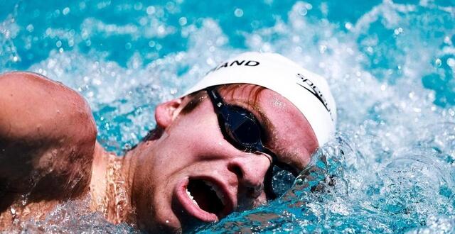 photo leon marchand en train de nager le 400Â m de fort lauderdale aux usa. © carmen mandato / getty images via afp