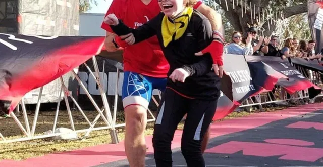 photo  romane et son père en pleine course.  &copy;  co 