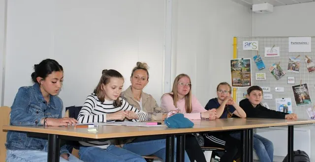 photo  les élèves, assistés de laëtitia dominguez, ont présenté le projet lundi, en fin de journée.  &copy;  ouest-france 