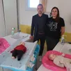 photo  gée, le 28 avril 2025. maxime doineau, directeur de la maison familiale rurale de beaufort-en-anjou, et charlotte babouot, référente petite enfance, dans la salle de travaux pratiques. 