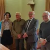 photo marie-dominique leddé, jean-claude pellemoine, de la fondation du patrimoine aux côtés des élus de bessé-sur-braye.