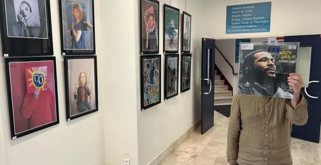 photo  si vous ne comprenez pas bien ce qu’est le « sleeveface », le médiathécaire florent gautret en fait la démonstration avec ce classique de marvin gaye. trente-deux photos ont été envoyées à la médiathèque aveline pour son exposition.  &copy;  ouest-france 