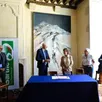 photo dominique le mèner, président du conseil départemental, était présent pour la donation de l’œuvre de l’artiste michèle gosnet-frassetto.