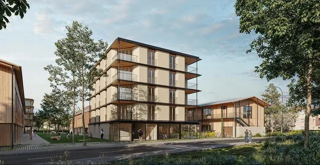 photo  dans le secteur de l’avenue jean-mac, près de l’école pergaud-lapierre et de la maison de quartier des bruyères, des immeubles devraient être détruits pour laisser place à de nouvelles constructions, alternant logements bas avec coursives et bâtiments plus élevés avec balcons. ce projet, encore à l’étude, prévoit 160 logements.  &copy;  le mans métropole 