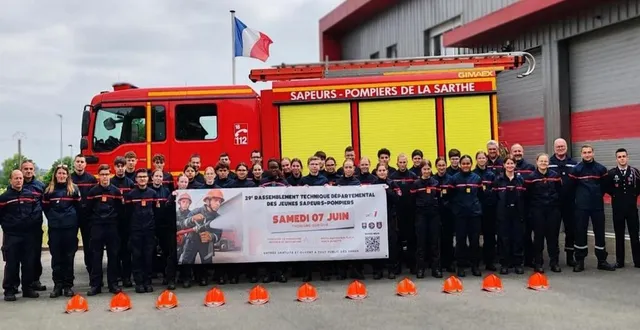 photo  les jeunes sapeurs-pompiers de thorigné et connerré sont prêts à s’affronter.   &copy;  le maine libre 