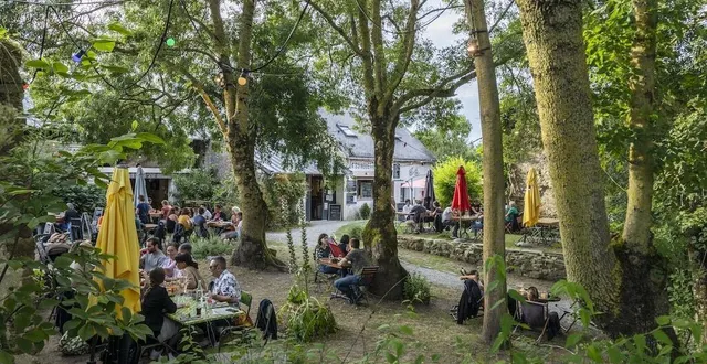 photo  la guinguette au bout de l’île, sur l’île de montjean-sur-loire, est un incontournable des beaux jours.  &copy;  étienne begouen 