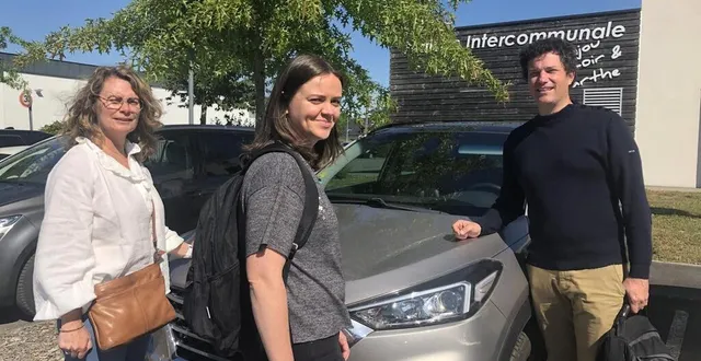 photo  tiercé, le 15 mai 2025. véronique harel, doriane vilchien et guillaume augereau se rendent une à deux fois par semaine à leur travail en covoiturage. un mix qui leur permet d’optimiser leurs déplacements tout en conservant une liberté de mouvements.  &copy;  co - christophe ricci 