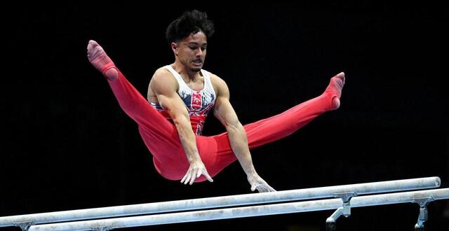 photo l’anglais jake jarman lors des championnats d’europe de gymnastique artistique. © matthias hangst /afp