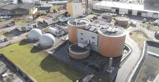 photo  l’unité de méthanisation de la station d’épuration de la chauvinière, au mans, en service depuis juin 2021.  &copy;  archives ouest-france 