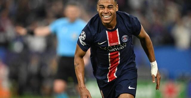 photo désiré doué grand sourire après son doublé en finale de ligue des champions samedi. © ina fassbender / afp