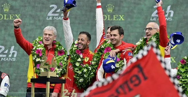 photo  les derniers vainqueurs sont antonio fuoco, miguel molina et nicklas nielsen sous l’écurie ferrari.  &copy;  vincent michel 