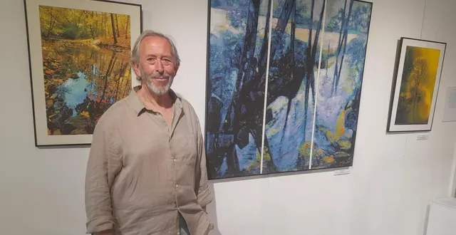 photo  comme ce triptyque grand format du « jardin du bengt », d’autres tableaux aux noms poétiques tels « la légende d’hiver », « le marais », « fin d’été » ont été accrochés par david ash en salle eip.  &copy;  co 