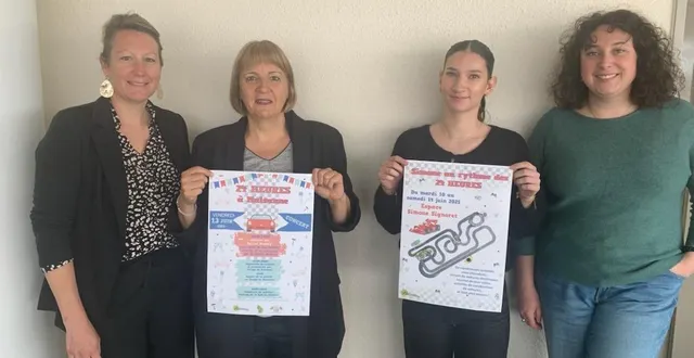 photo  julia, christelle, léna et chloé ont préparé les animations à l’occasion des 24 heures du mans.   &copy;  le maine libre 