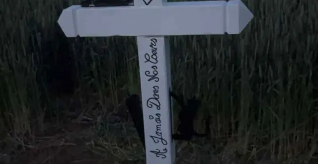 photo  la croix érigée en hommage à florine tessier, tuée dans un accident de la route le 3 janvier 2025 à la chapelle-viel, avait été installée samedi 31 mai, dans la soirée.  &copy;  photo fournie par la famille 