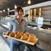 photo  sophie reutin est la gérante de la boulangerie-pâtisserie maison bécam qui ouvre ce jeudi 5 juin 2025 à champagné. la journée de mercredi était consacrée à la mise en place du magasin et aux derniers tests. la tournée de pains au chocolat a donné satisfaction. 