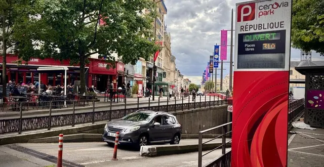 photo  le parking de la république, au mans (sarthe), est situé à 25 min du circuit, via la  ligne t1.  &copy;  ouest-france 