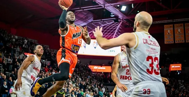 photo  wilfried yeguete lors de la réception de monaco, le 26 janvier 2025 à antarès.  &copy;  photo : le maine libre - yvon loué 