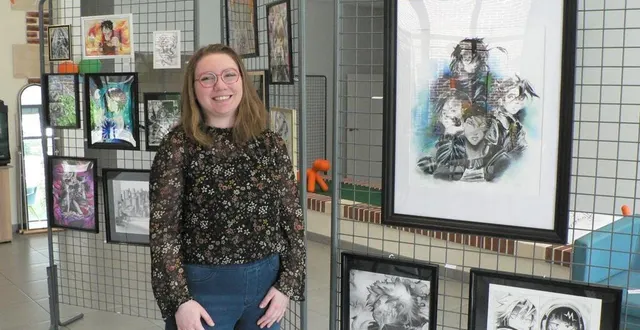 photo  alicia douchin, alias dorémi, expose ses oeuvres jusqu'à la fin du mois à cascade.  &copy;  ouest-france 