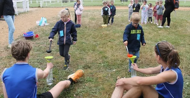 photo  les enfants sont passés sur une vingtaine d'ateliers ludiques durant la matinée, jeudi 5 juin 2025, aux olympuces.  &copy;  ouest-france 