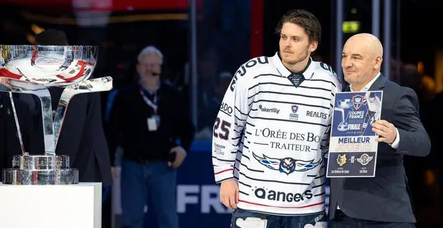 photo  sami tavernier avait été élu meilleur joueur de la finale de la coupe de france gagnée par les ducs d’angers le 16 février 2025 à paris.  &copy;  co - régine lemarchand 