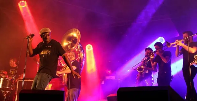 photo  le rappeur américain napoléon maddox accompagné du brass band bad fat donnera un concert à la fin du festival actes qui se déroule à allonnes fin juin 2025.  &copy;  archives ouest-france 