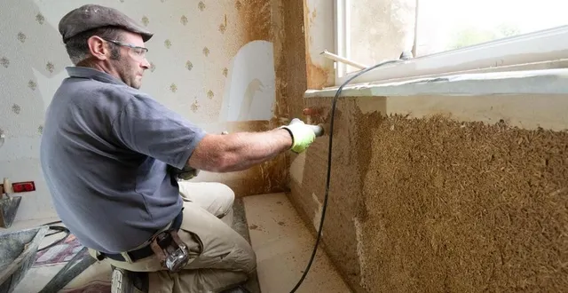 photo  à brunelles sur un chantier terre chanvre.  &copy;  david commenchal - pnr perche 