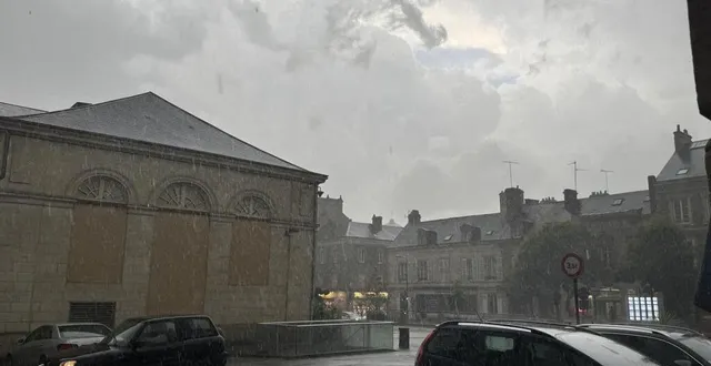 photo  des grêlons tombent à alençon (orne), ce vendredi 13 juin 2025.  &copy;  ouest-france 