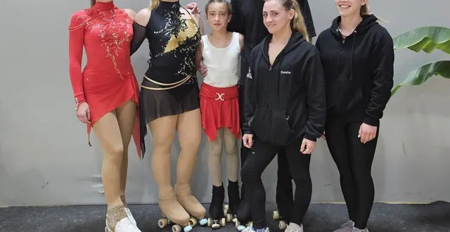 photo  la nouvelle génération, coralie avec romane, ninon, agathe, anaë et thomas, a rendez-vous sur la piste pour le spectacle anniversaire.  &copy;  ouest-france 