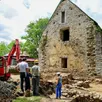 photo  fouilles du cellier de l’abbaye de l’épau. 