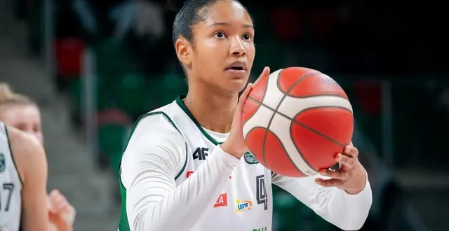 photo  stella johnson sous le maillot lublin lors d’une rencontre du championnat polonais face à mb zaglebie sosnowiec, le 24 janvier 2025.  &copy;  marcin golba / nurphoto via afp 