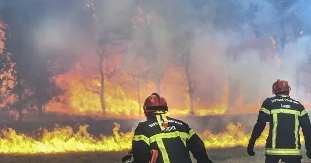 photo  la sarthe en vigilance orange canicule, les pompiers du département sont très attentifs aux départs de feu dans les espaces boisés.  &copy;  archives le maine libre - denis lambert 