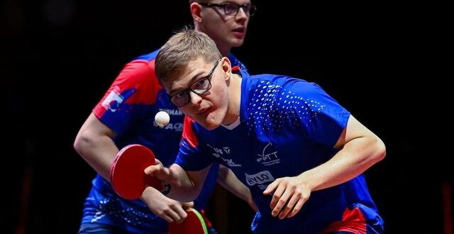 photo félix lebrun et alexis lebrun se sont qualifiés pour la finale du double au wtt star contender de ljubljana. © noushad thekkayil / afp
