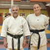 photo frédérique chemin, maître cinquième dan et arbitre international, et clémence prunier, ceinture noire premier dan.