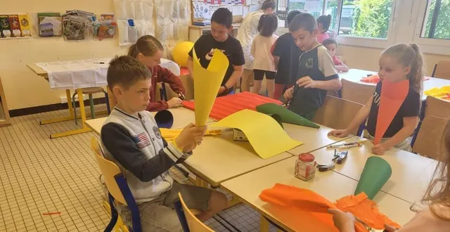 photo  dans l'un des ateliers, les enfants ont fabriqué une schultüte.  &copy;  ouest-france 
