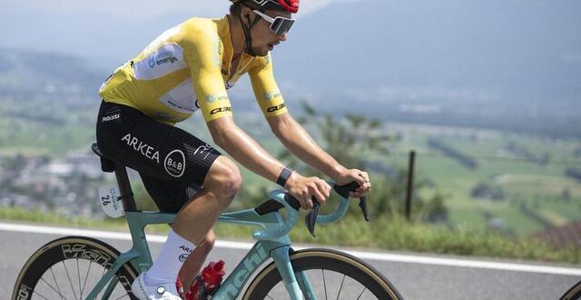 photo kévin vauquelin en jaune le 20 juin 2025 sur la 6e étape du tour de suisse. © gian ehrenzeller / epa/maxppp