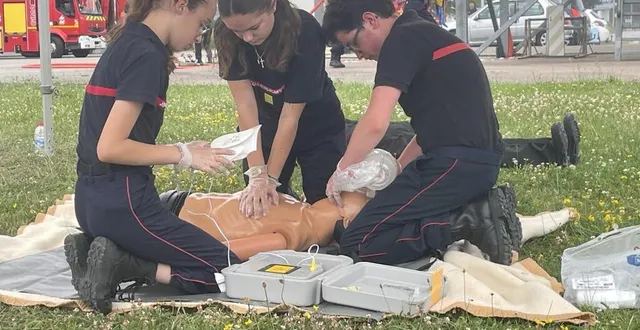photo  un exercice de secourisme pour les jsp du centre de secours d’argentan.  &copy;  ouest-france 