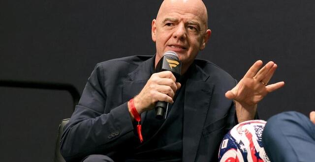 photo gianni infantino samedi 21Â juin au fanatics fest de new york. © rob kim / afp
