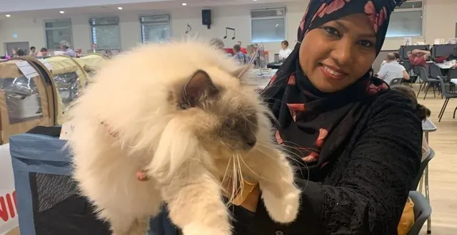 photo  urban blue du clos des mottes et sa maîtresse laurence ahmed lala.  &copy;  le maine libre 