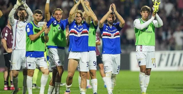 photo la sampdoria a sauvé sa peau en serie blors des barrages contre la salernitana, reléguée en serie c. © nurphoto via afp