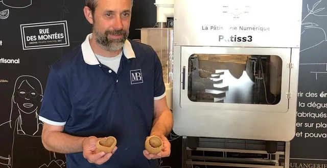 photo  avec cette imprimante 3d, ronan dabin, directeur de l’atelier pâtisserie chez maison bécam, peut produire des gâteaux à la forme inédite.  &copy;  ouest-france 
