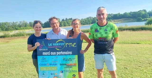 photo  quatre des organisateurs. à partir de la gauche : isabelle et sébastien lorgeoux, responsable du surviv’orne, stéphanie et cyril duchemin.  &copy;  ouest-france 