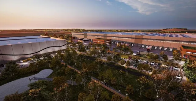 photo  il n’y a plus qu’un seul bâtiment d’activités logistique et industrielle dans le projet porté par stonehedge, à la milesse.  &copy;  stonehedge 